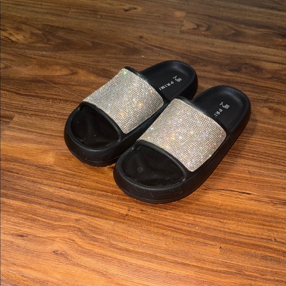 Primark Shoes - Cushion Comfy Black and Rhinestone Slides